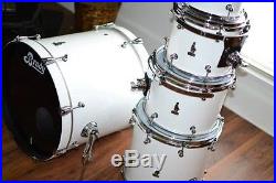 Brady Drum Company 5pc Jarrah Ply Drum Set with Cases Piano White Lacquer