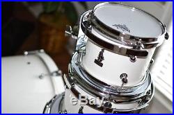 Brady Drum Company 5pc Jarrah Ply Drum Set with Cases Pure White Lacquer