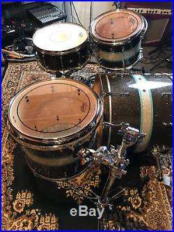 C&C CUSTOM Drum Set 2005 Grey/Silver/Aqua Sparkle Used Good Condition