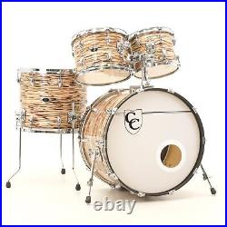 C&C Drums 4-pc Maple Drumset, 10/12/16/22, Oyster Cream Pearl Wrap