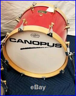 CANOPUS 3pc RFM Lacquer Candy Apple Crimson Maple 15/12/14 Custom Drum Set