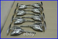 CLEAN! SET of (8) 1960's GRETSCH BASS DRUM TENSION RODS or T-RODS + CLAWS! S889
