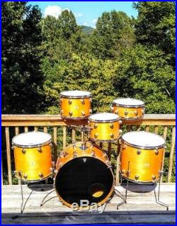 Camco drumset, L. A. Badge, 70's Natural Maple