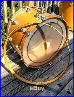 Camco drumset, L. A. Badge, 70's Natural Maple