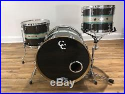 Cardwell & Cardwell Custom Drum Set 3 Piece Glass Glitter C&C USA Made CC Drums
