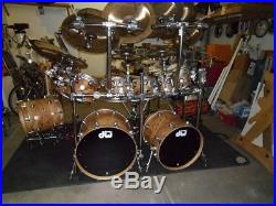 Collector's Series DW Olive Ash Burl withSatin Lugs Drum Set with Many Extras