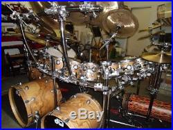 Collector's Series DW Olive Ash Burl withSatin Lugs Drum Set with Many Extras