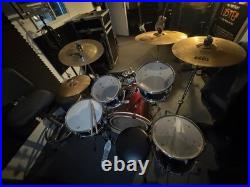 Complete 5-Piece Drum Set with Sabian B8 Cymbals, Hardware & Remo Heads Ready Complete 5-Piece Drum Set with Sabian B8 Cymbals, Hardware & Remo Heads Ready