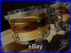 Craviotto Custom Hybrid Stacked Solid Shell 5 Piece Drum Set Maple/Walnut/Maple