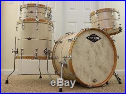Craviotto Solid Maple Drum Set 22 13 16 & Snare Whitewash Lacquer Wood Hoops