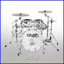 Crush Clear Acrylic 4-Piece Drum Kit Set 20 Kick 10/12 Toms 16 Floor