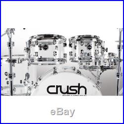 Crush Clear Acrylic 4-Piece Drum Kit Set 20 Kick 10/12 Toms 16 Floor
