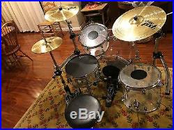 Crush Drums 4pc clear acrylic drum set with cymbals