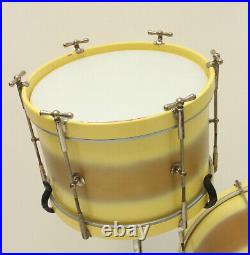 Custom Decolite Bop-Sized 3-piece Drum Set 12 14 18 Cream Gold Fade Ludwig Rods