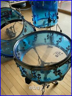 Custom Drums Set Acrylic Blue Drum Sets Professional Handcrafted Designs By RCI