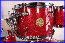 DDrum Dios 4pc Maple Drum Kit Set 20/10/12/14 Red Glitter