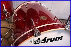 DDrum Dios 4pc Maple Drum Kit Set 20/10/12/14 Red Glitter