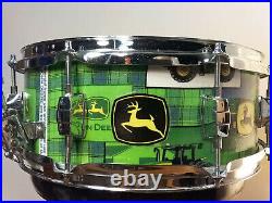 DEERE JOHN Custom Snare Drum by Assaulted Battery withJohn Deere graphics