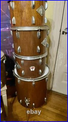 DRUM SET. VINTAGE. Mfg. Del Ray, Japan. Six drum Shell Pack. Nice Project