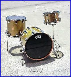 DW 3pc gold glitter drumset