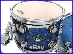 DW 4pc Collectors Maple Drum Set-Silver Blue Sparkle Lacquer Used
