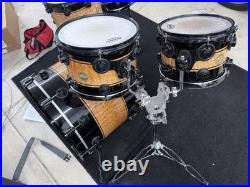 DW 5-Piece Acoustic Drum Kit Shell Pack Bass Snare Toms dual floor toms cases