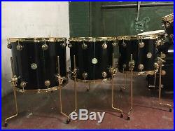 DW 7pc Black Mirra Drum Set Kit Collector's Series VERY CLEAN STUNNING