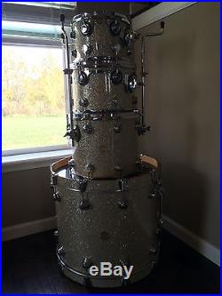 DW Broken Glass Drumset with Free DW Tom Stand