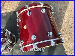 DW COLLECTORS 4pc DRUM SET KIT RUBY RED GLASS