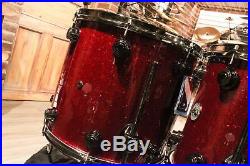 DW Collector 6-piece Ruby Glass Drum Set (10-12-14-16-20-SN) Used
