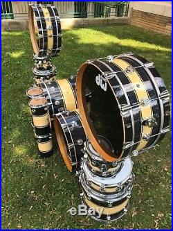 DW Collector's INSANE drum set 14 piece with double woofer Rally stripes