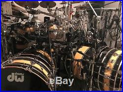 DW Collector's INSANE drum set 14 piece with double woofer Rally stripes