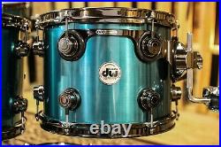 DW Collector's Map/Mahog Anodized Stainless Baby Blue Drum Set SO#856442