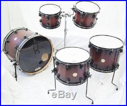 DW Collector's Series 5 PC Kick Toms Drum set 22x18 10 12 14 16 Maple Red