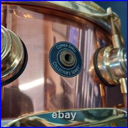 DW Collector's Series Copper 5x14 Snare Drum 2002 Polished Copper with Gold Lugs DW Collector's Series Copper 5x14 Snare Drum 2002 Polished Copper with Gold Lugs