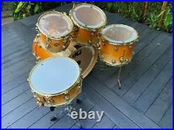 DW Collector's Series Exotic Peach Burst Lacquer Birdseye Maple Drum Set & Snare