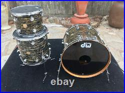 DW Collectors 3 Pc Drum Set kit Black Oyster pearl with 24 x 20 Kick