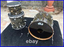 DW Collectors 3 Pc Drum Set kit Black Oyster pearl with 24 x 20 Kick