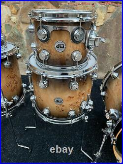 DW Collectors 5pc Exotic MAPA BURL Drum Set kit! Excellent Condition
