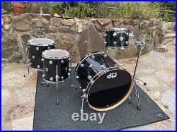 DW Collectors Black Velvet 4 pc Drum Set kit 24x18, 12x9, 14x14, 16x16