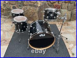 DW Collectors Black Velvet 4 pc Drum Set kit 24x18, 12x9, 14x14, 16x16