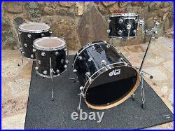 DW Collectors Black Velvet 4 pc Drum Set kit 24x18, 12x9, 14x14, 16x16