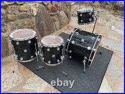 DW Collectors Black Velvet 4 pc Drum Set kit 24x18, 12x9, 14x14, 16x16