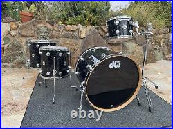 DW Collectors Black Velvet 4 pc Drum Set kit 24x18, 12x9, 14x14, 16x16