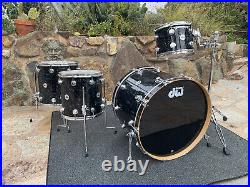 DW Collectors Black Velvet 4 pc Drum Set kit 24x18, 12x9, 14x14, 16x16