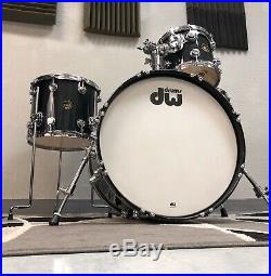DW Collectors Maple 4pc Black Sparkle Drum Set
