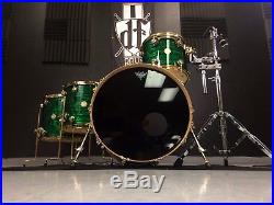 DW Collectors Maple Emerald Onyx 4pc Drum Set Gold Plated Hardware