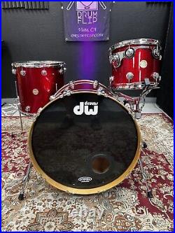 DW Collectors Maple Red Sparkle 3pc Drum Set 22,16,12