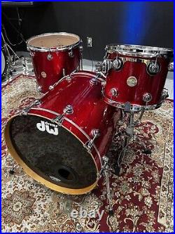 DW Collectors Maple Red Sparkle 3pc Drum Set 22,16,12