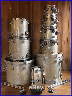 DW Collectors Series 9-pc Drum Set with Unique Gong Drum in Broken Glass Finish